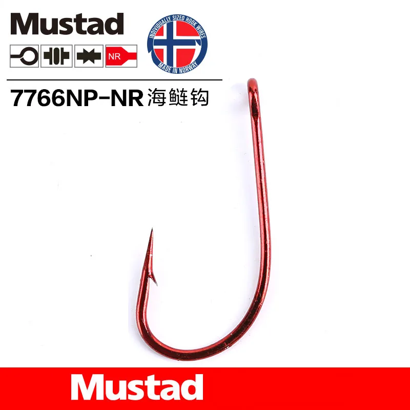 1 Pack Mustad Fishing Hooks 7766npnr Red Tarpon Blood Hook Barbed