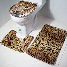 Тигр Леопард 3 шт./компл. Ванная комната Нескользящие педали коврик для ванной