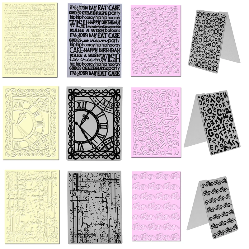 

6 Styles Plastic Embossing Folder Template For DIY Scrapbook Album Card Decorating Tool Crafts Card Paper Making Decoration