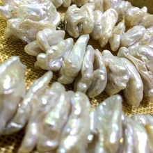 NUEVO y encantador de gran tamaño Barroco keshi stely Brillante de calidad superior natural Cultivada de agua dulce collar de perlas de joyería única