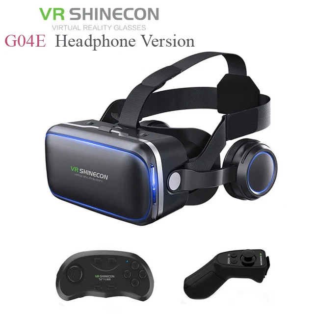 Shinecon 6,0 G04E VR наушников версия Google Cardboard 3D Очки виртуальной реальности гарнитура шлем головы крепление для 4-6 'телефон