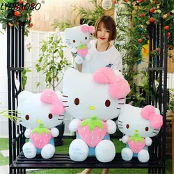 30/50 см гигантский Kawaii клубника рисунок «Hello Kitty» Фаршированные плюшевые куклы Детские Симпатичные мягкие KT кошки животного подушки-игрушки