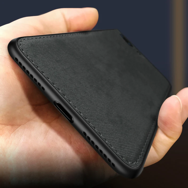 

New Fabric Ultra-thin Canvas Silicon Phone Case For iphone 7 8 6 6s Plus X Xs Max Xr Cloth Texture Soft Protective Cover Coque