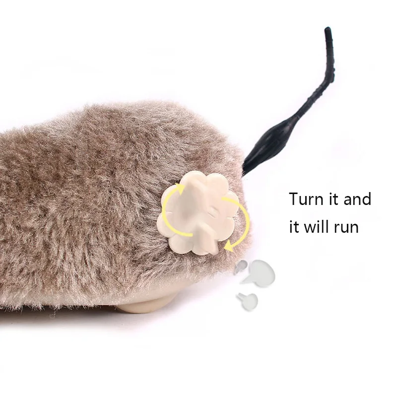 Hot Creative Funny Clockwork Spring Power Plush Mouse Toy multi color Cat Dog Playing Toy Mechanical Motion Rat Pet Accessories
