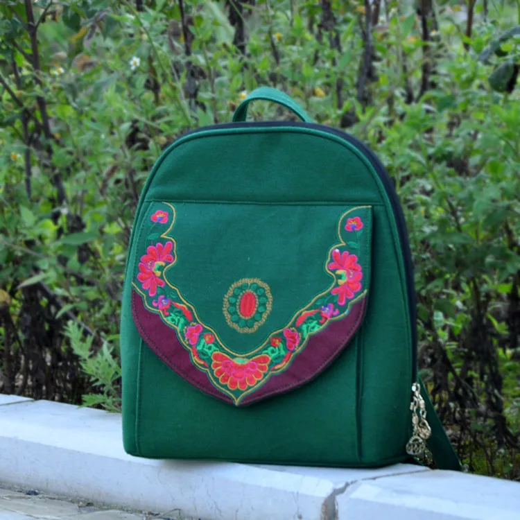 

Fashion National Embroidery Shopping backpacks!Hot Bohemian Floral Embroidered Women Small Backruck Nice Vintage Canvas Backrack