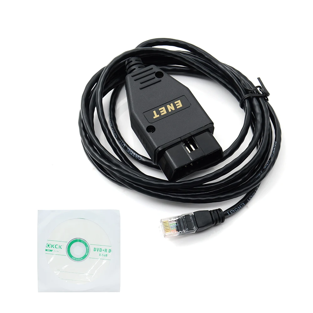 Новое сделано для BMW ENET Ethernet к OBD интерфейсный кабель E-SYS ICOM кодирования F-Series диагностический кабель черный/желтый