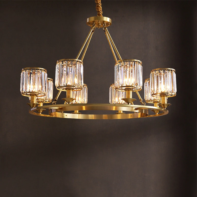 

JAXLONG Modern Retro Pendant Lighting Crystal Living Room Hanglamp Bedroom Restaurant Light Industrial Dining Reading Study