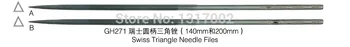 

Free Shipping 2pc/lot GH271 B Type 140mm swisses triangle Needle file, goldsmith Tools jewelry engraving fixing gold metal file