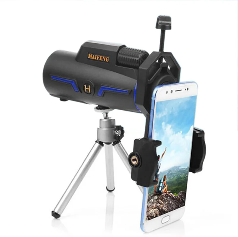 

High Quality HD 10x42 Mini Zoom Optical Telescope BAK4 Waterproof Monocular with Phone Clip Tripod for Outdoor Hiking Hunting