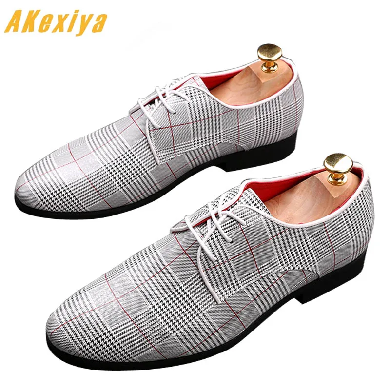 

New British designer grid pattern Flats Shoes 2018 Male Wedding Prom Business Homecoming Oxford shoes zapatos hombre vestir