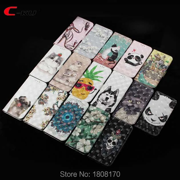 Кожаный чехол кошелек C Ku 3D Flower Zoo Park для Iphone X 8 7 6 6S Plus Huawei P20 Pro Y9 2018 P смарт с