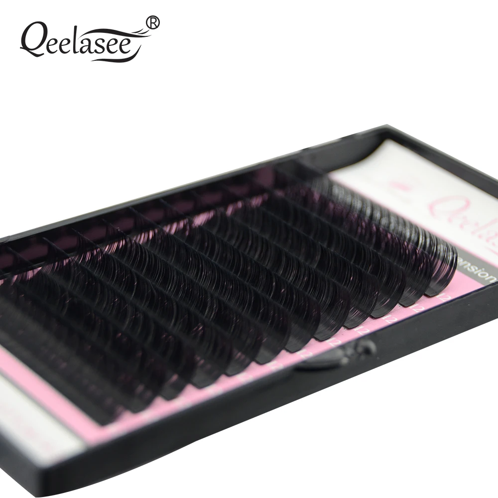 

Qeelasee 5pcs/lot mink individual eyelash extension makeup eyelashes maquiagem cilios Korea material 8-18mm available faux cils
