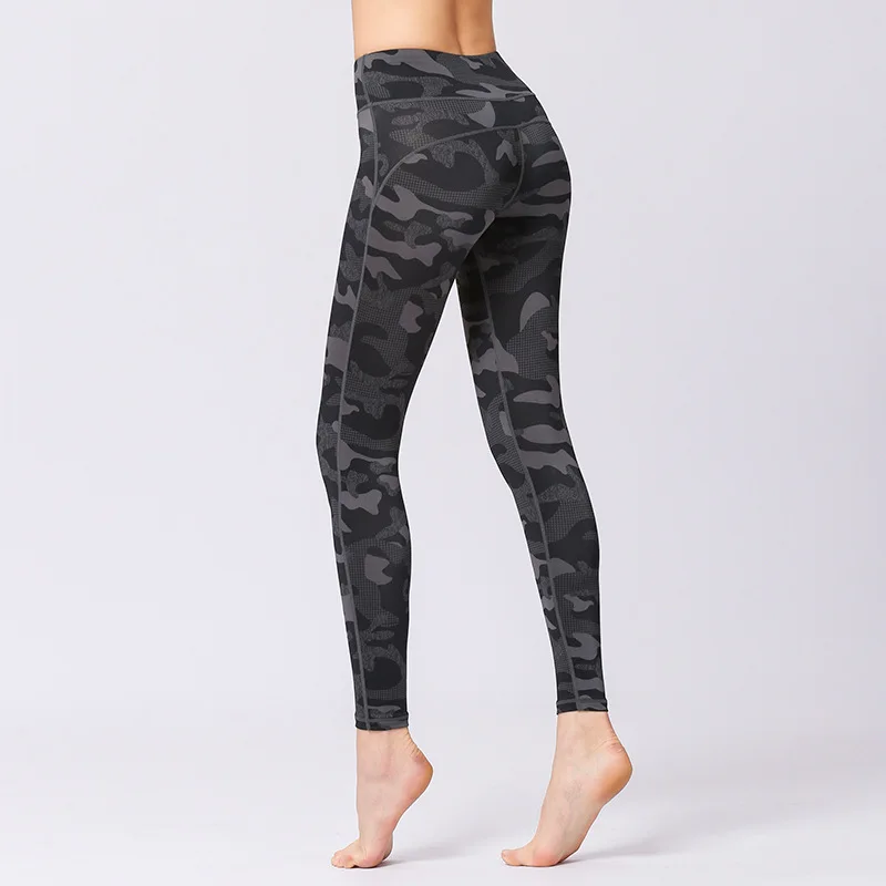 Женские штаны с завышенной талией, длина 7/8, камуфляжный принт, для йоги, для женщин, спортивные, для бега, колготки, тянущиеся, для тренировок, леггинсы - Цвет: Camouflage