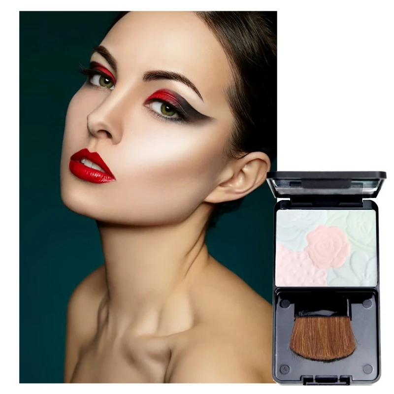 Highlighter Pressed Powder Long Lasting Waterproof Brighten Skin Color Facial Contour |