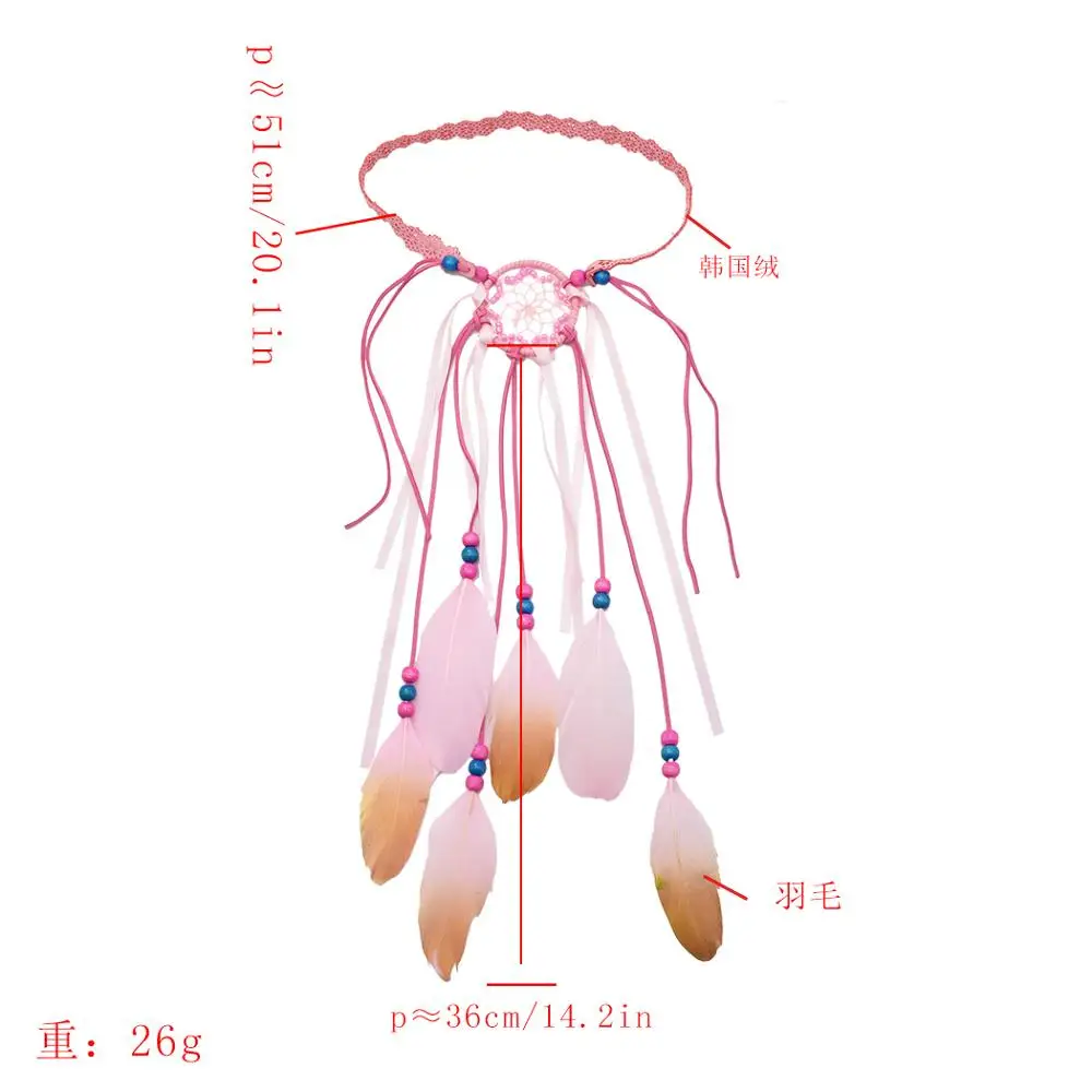 Pink Peacock Feather Headband Fashion Indian Hair Accessories African Bohemian Hippie Headband Dream Catcher Headdress Jewelry Hair Jewelry Aliexpress