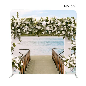 

No.595 Wedding arch made of branches flowers and greenery pillow case backdrop with stand for wedding