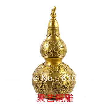 

WBY Bronze statue copper gourd rich gourd decoration apotropaic flower gourd Bronze crafts