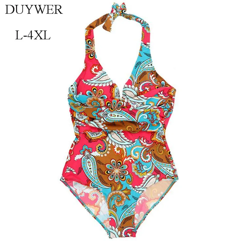 Large Size One Piece Swimsuit Curvy Women Swimwear Plus Fertilizer Plus