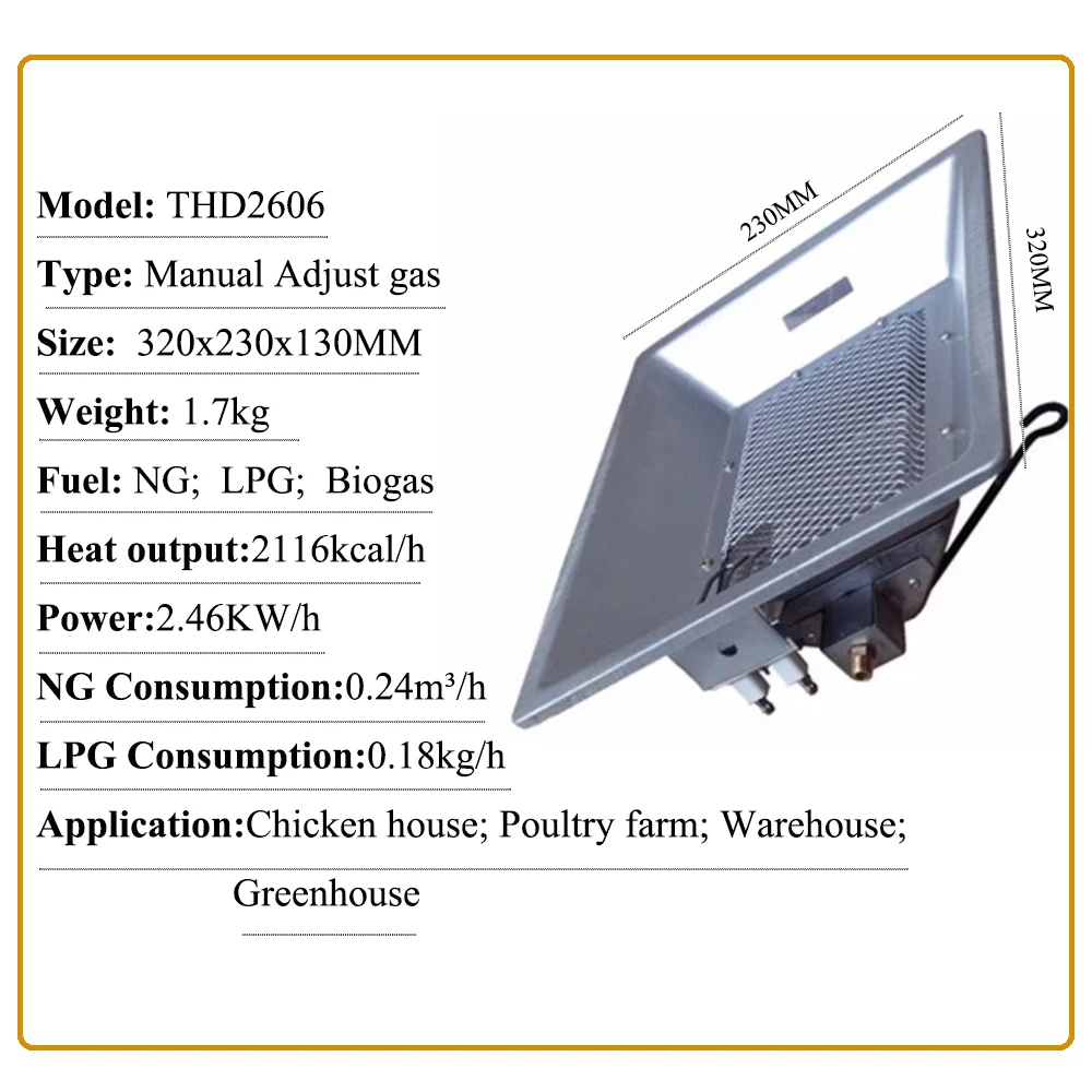 Газовые гейтеры для брудера, подвесное Беспламенное каталитическое инфракрасное сельскохозяйственное оборудование, птичий день, старый Цыпленок, теплая система регулировки тепла