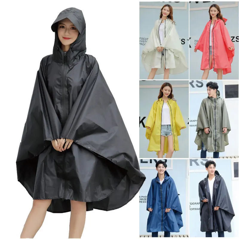 Fashion Big Cap Hooded Women trench Raincoat Outdoor waterproof Long ...