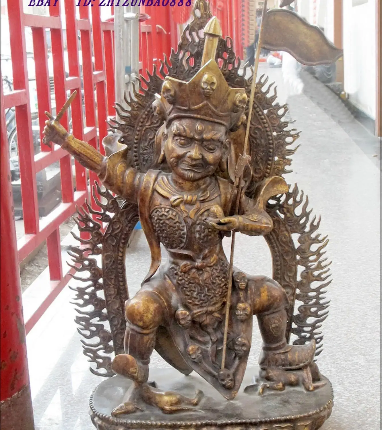34&quotTibet RARE bronze Gild most virtuous Jinbao king Mahahala Buddha | Дом и сад