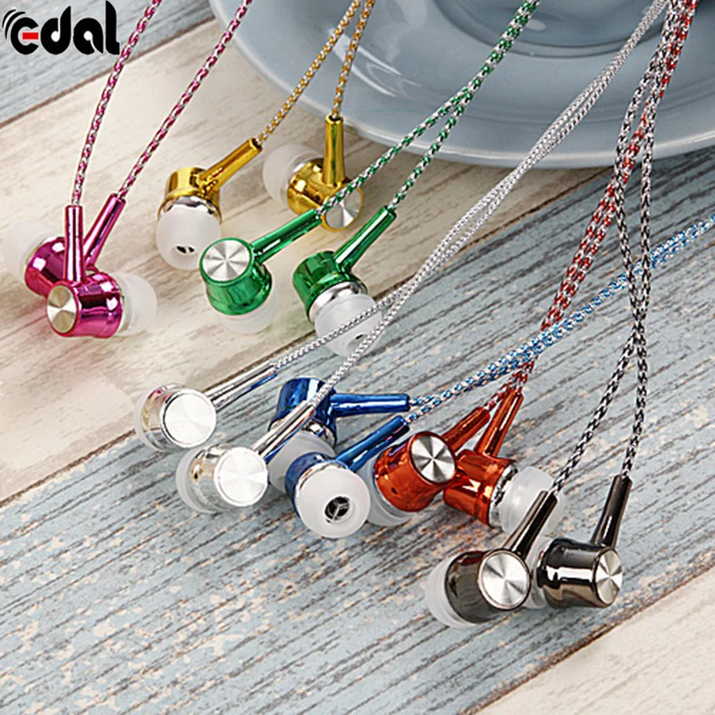 

Protable Microphone Metal Braided Wire Fashion 3.5mm for iPhone Samsung Stereo Earphone Routine Office Work