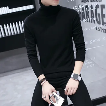 

MRMT 2020 Brand Autumn and Winter New Men's Pullover Sweaters for Male High-collar Casual Solid-colored Wool Base Sweater