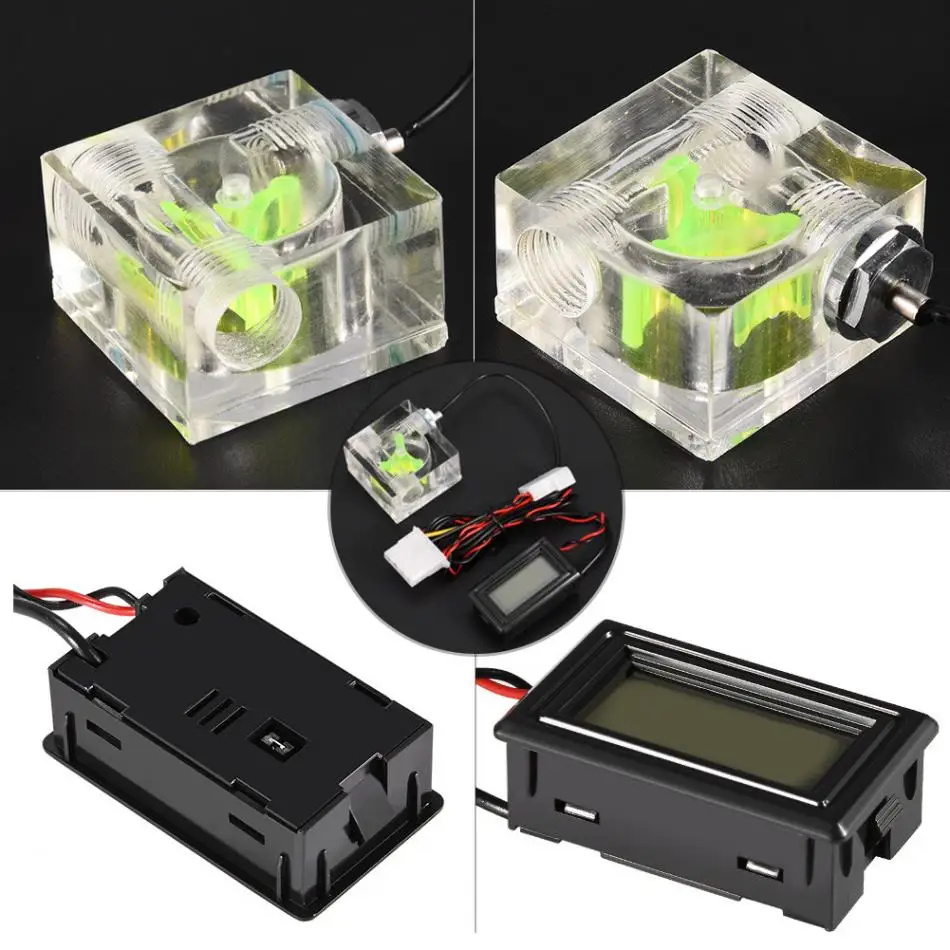 Digital 3 Way Flow PC Computer Meter Thermometer for Water Cooling