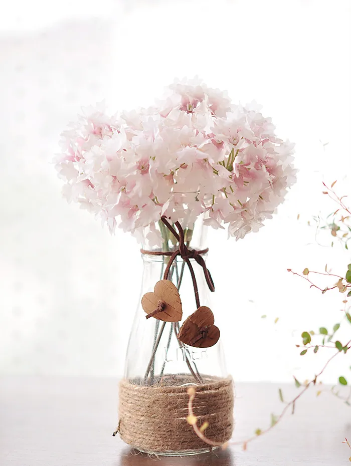 

Zakka pastoral modern minimalist style of creative handmade hemp flowers into glass vase hydroponic flower