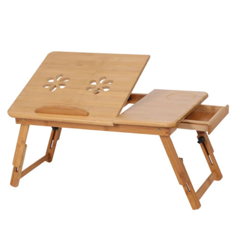 

Fashion Portable Folding Bamboo Mobile Laptop Desk Adjustable Notebook Computer iPad PC Stand Table Tray Sofa Bed Office