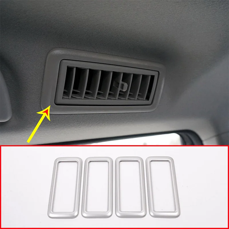 4pcs ABS Matte Silver Car Roof AC Vent Outlet Frame Trim For Toyota Land Cruiser Prado FJ150 150 2010-2017 Accessories 4pcs plastic exterior side window deflector trim for toyota land cruiser prado j150 2010 2018