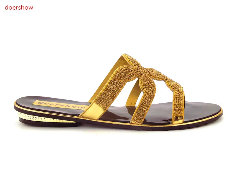 doershow High quality Italian shoes and bags to match women italian shoes with matching bag gold Factory direct sales !HZO1-11