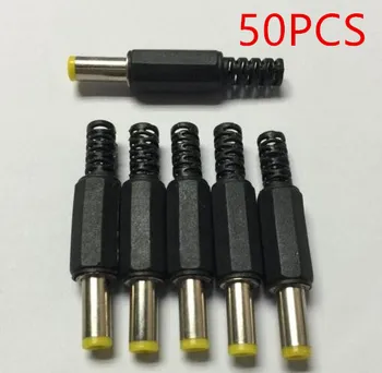 

free shipping 5.5mm x 2.5mm DC Power Plugs Male Barrel Connectors Black 50Pcs