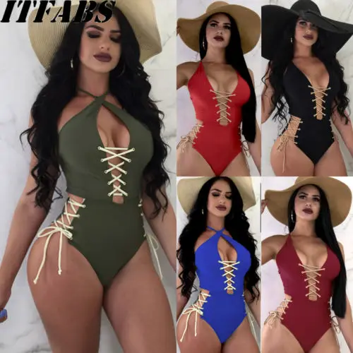 

US STOCK 2018 New Fashion Hot Popular Sexy Womens Swimwear One Piece Swimsuit Monokini Push Up Bikini Bathing