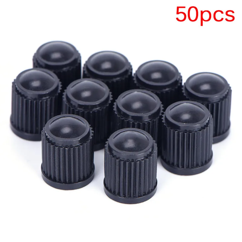 

50Pcs Lid Black Plastic Truck Car Tire Air Wheel Valve Stem Cap Motorcycle Auto Wheel Tyre Valve Stem Caps Dust Cover