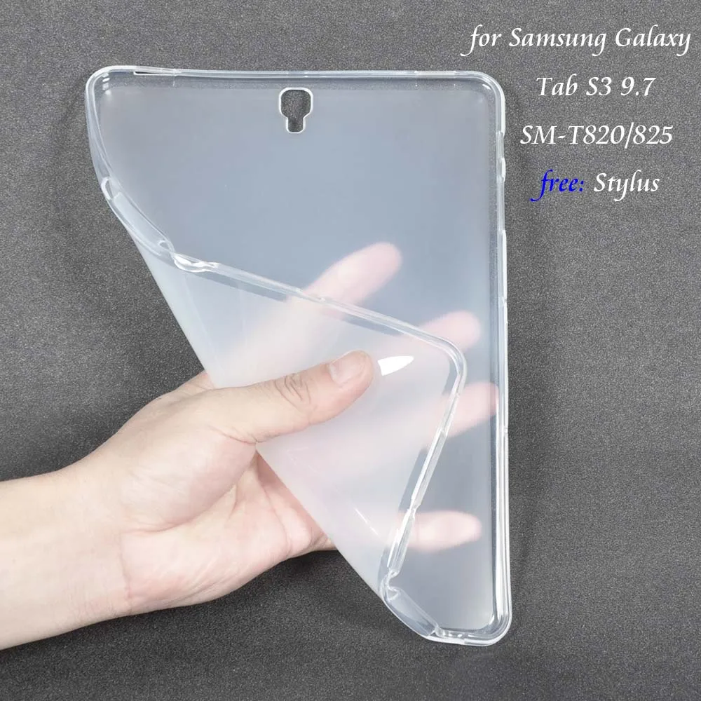 

Case for Samsung Galaxy TAB S3 9.7 Soft TPU Cover Funda for Samsung Galaxy TAB S3 9.7 SM-820 SM-825 9.7inch Tablet Case+Stylus
