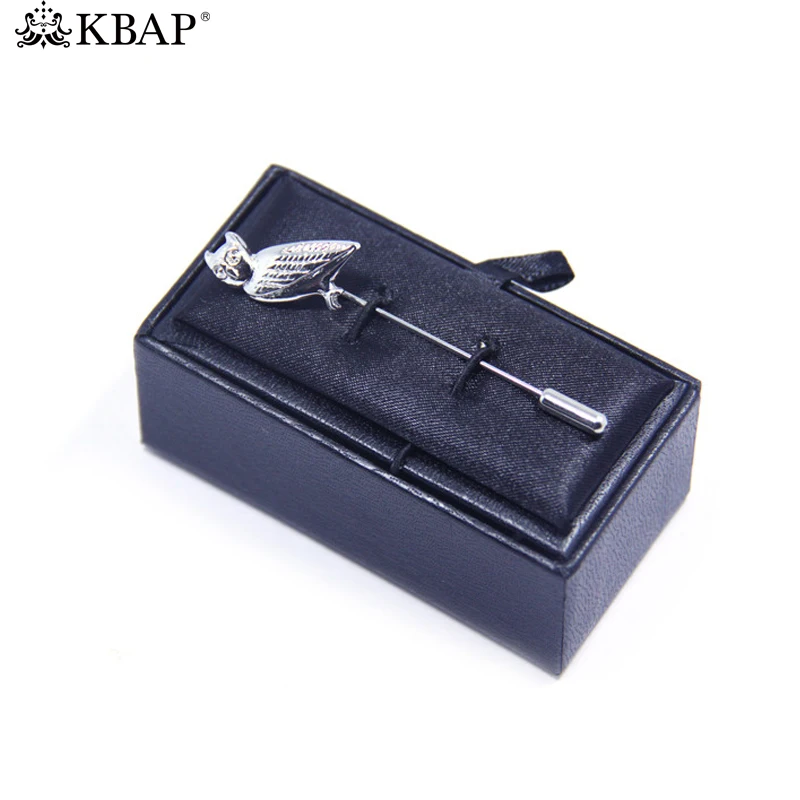 KBAP Mens Lapel Pin Silver Owl Lapel Stick Brooch Pin Gentleman