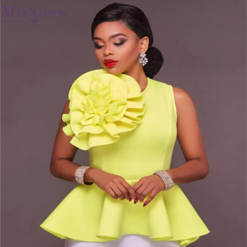 

Misshow Plus Size Floral Crop Top Women High Street Yellow White Black Sleeveless Ruffles Tank Top Haut Femme