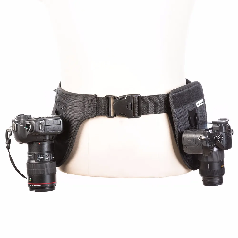 Dual Camera Waist Belt Holster Strap Adjustble Mount Holder for