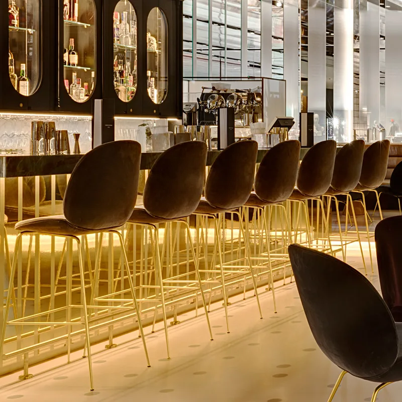 Simple Style Nordic Bar Chair with Backrest Creative Coffee Shop High Stool Household Multi-function Firm Balcony Leisure Chair Simple Style Nordic Bar Chair with Backrest Creative Coffee Shop High Stool Household Multi-function Firm Balcony Leisure Chair
