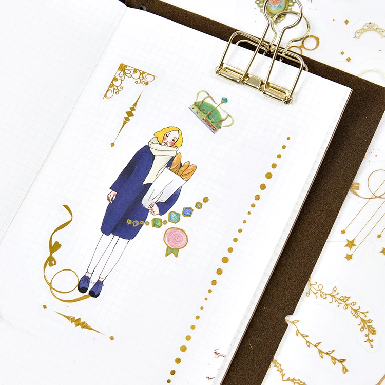 AAGU 1PC Foil Christmas Stickers Scrapbooking Custom/Halloween/Cute/ Buliet Journal Stickers Adhesive Planner Sticekrs
