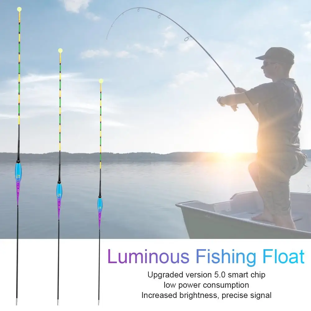 Умный поплавок для рыбалки, изменяющий цвет, светящиеся поплавки для рыбалки, светодиодный светильник, автоматически напоминающий для ночной рыбалки
