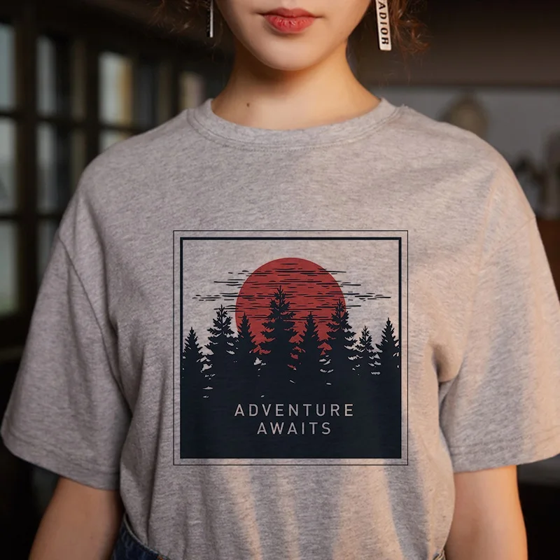 

Casual Short Sleeve T-Shirt Fashion Printed Summer Women's Harajuku COSMIC Belief -A58