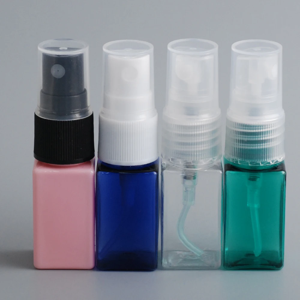 

10ml/10pcs Mini Plastic Square Transparent Small Empty Spray Bottle Travel use Perfume Atomizer Refillable Bottle