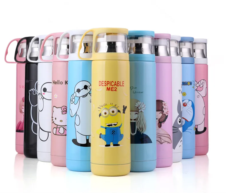 

New 500ML Stainless Steel Cartoon Thermos Bottle Vacuum Flask Portable Travel Mug Creative Gift Cup