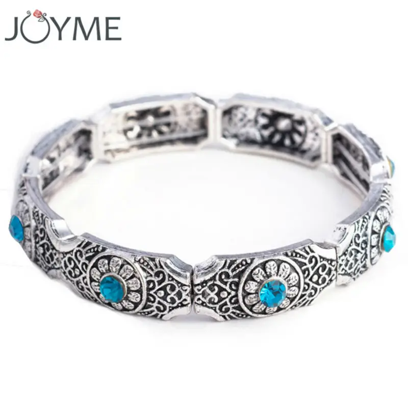 

New Fashion Women Strand Bracelet Bohemian Jewelry Antique Silver Bijoux Femme Brazil Adjustable Vintage Bangles 9 Colors