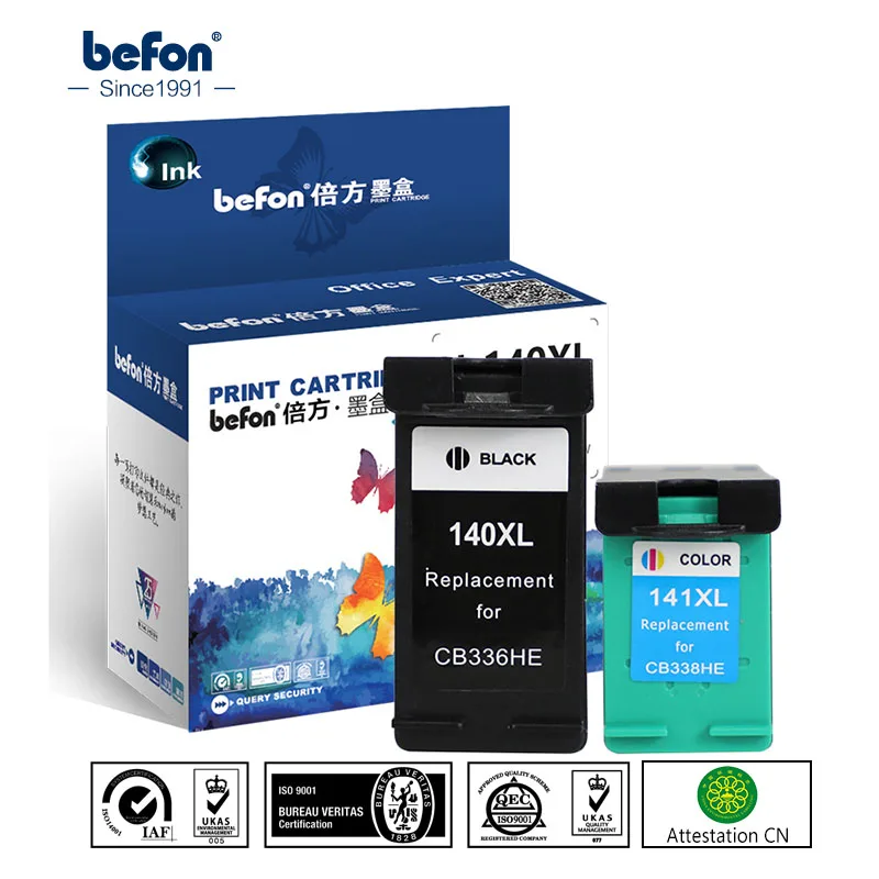 befon Re-Manufactured 140XL 141XL Ink Cartridge Replacement for HP 140 141 HP140 for Photosmart C4583 C4283 C4483 C5283 D5363 befon Re-Manufactured 140XL 141XL Ink Cartridge Replacement for HP 140 141 HP140 for Photosmart C4583 C4283 C4483 C5283 D5363