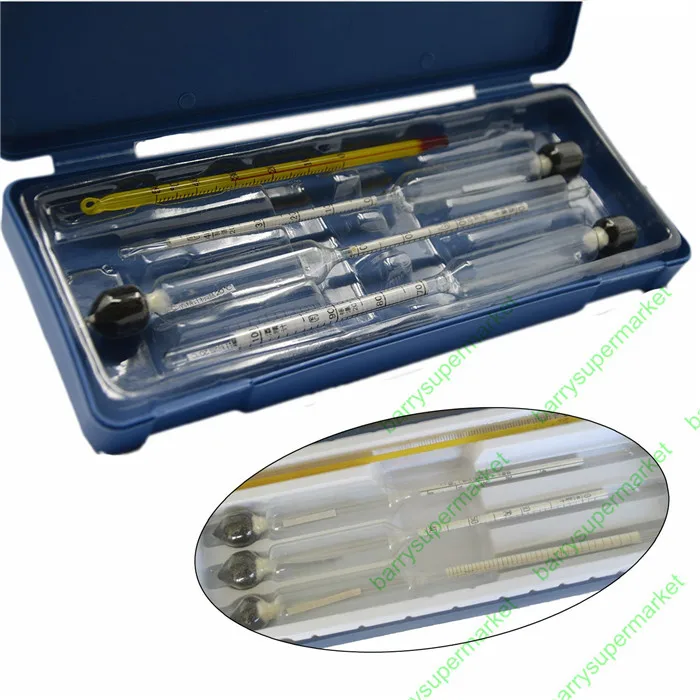 Thermometer Huilier 3 Pcs 0-100% Hydrometer Alcoholmeter Tester Set Alcohol Meter