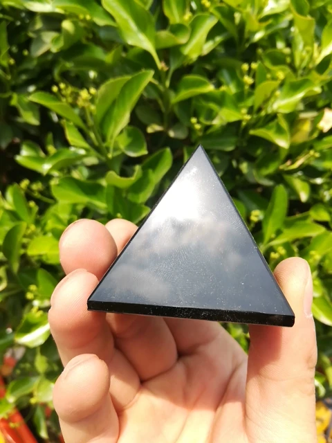 

100% Black Obsidian Healing Pyramid Natural Mineral Triangled Crystal Point wholesale