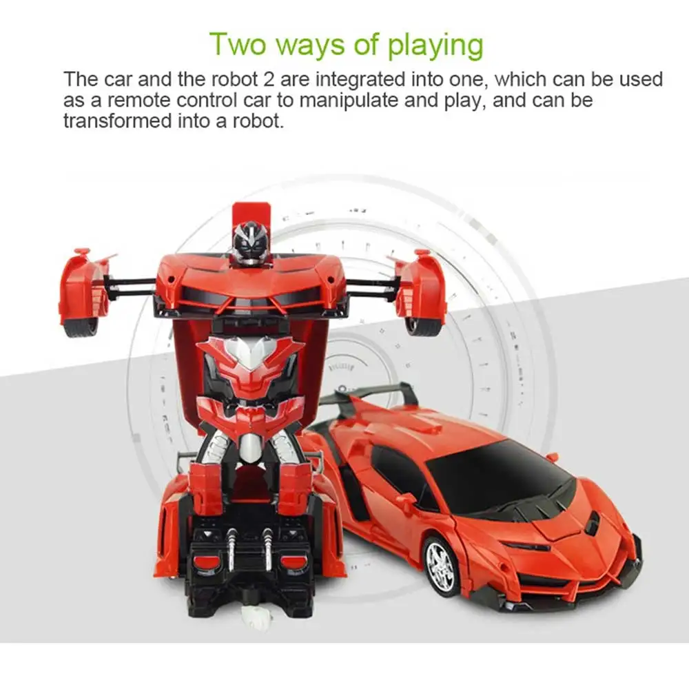 Rc Transformer 2 in 1 RC Car Driving Sports Cars Drive Transformation Robots Models Remote Control Car RC Fighting Toy Gift